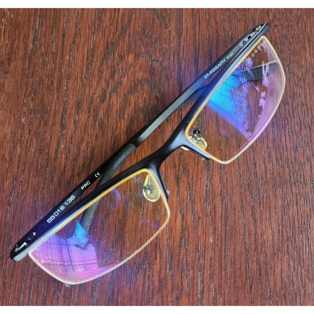 Gunnar Emissary Onyx Computer Glasses 55 18 138 Tinted Yellow Blue Light Gaming